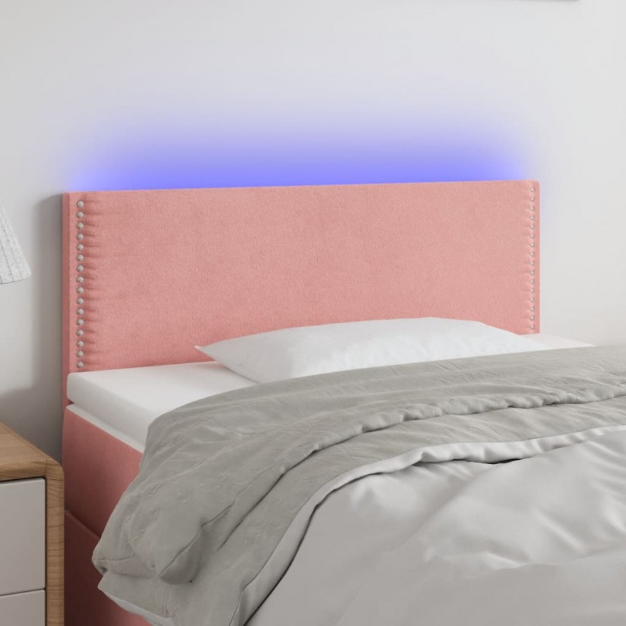 Tête de lit à LED Rose 90x5x78/88 cm Velours