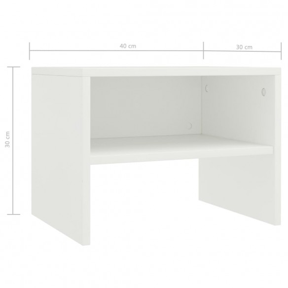 Tables de chevet 2 pcs Blanc 40x30x30 cm Bois d'ingénierie