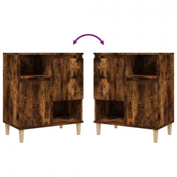 Buffets 2 pcs chêne fumé 60x35x70 cm bois d'ingénierie