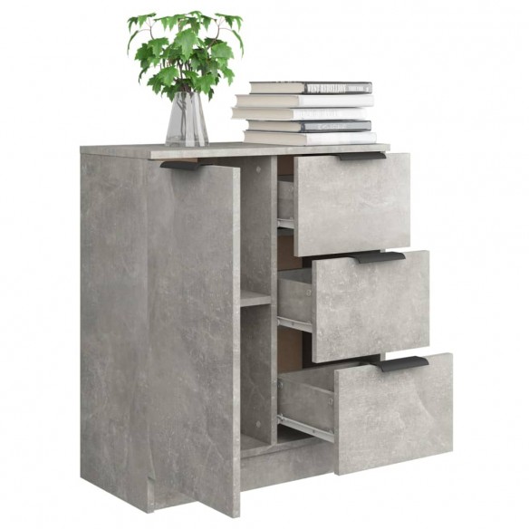 Buffet Gris béton 60x30x70 cm Bois d'ingénierie