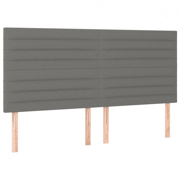 Cadre de lit avec matelas Gris foncé 200x200cm Tissu