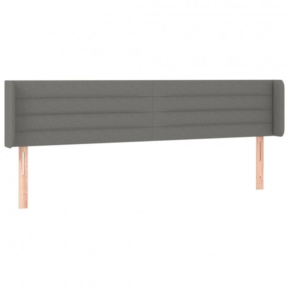 Tête de lit avec oreilles Gris foncé 203x16x78/88 cm Tissu