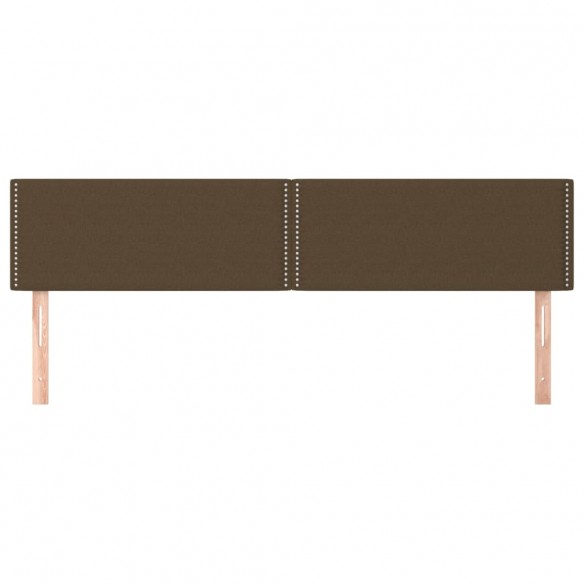 Têtes de lit 2 pcs Marron Foncé 90x5x78/88 cm Tissu