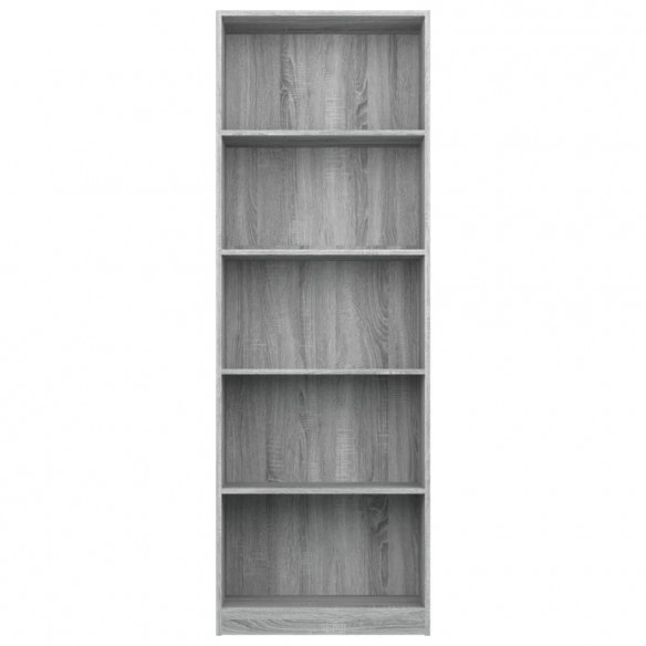 Bibliothèque 5 niveaux Sonoma gris 60x24x175 cm