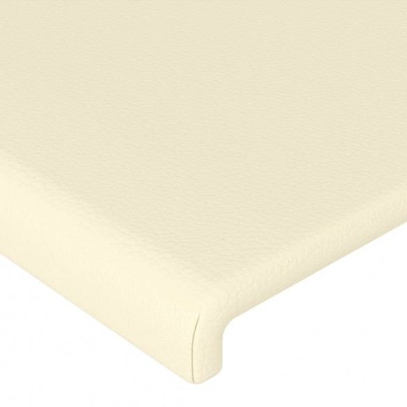 Cadre de lit avec tête de lit Crème 140x200 cm Similicuir