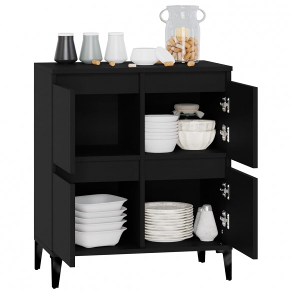 Buffet Noir 60x35x70 cm Bois d'ingénierie