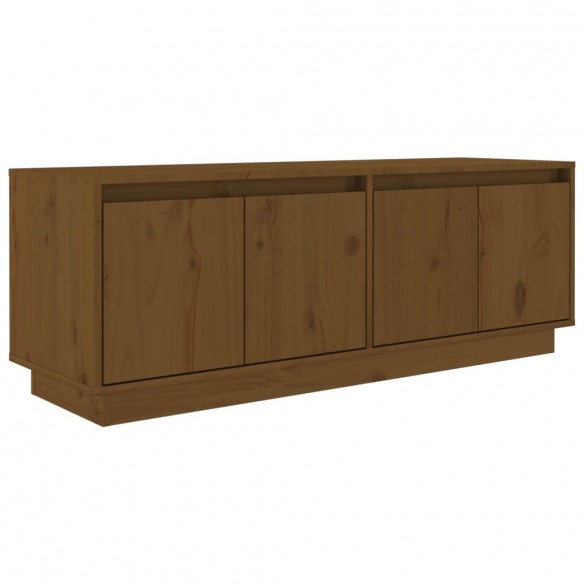 Meuble TV Marron miel 110x34x40 cm Bois de pin massif