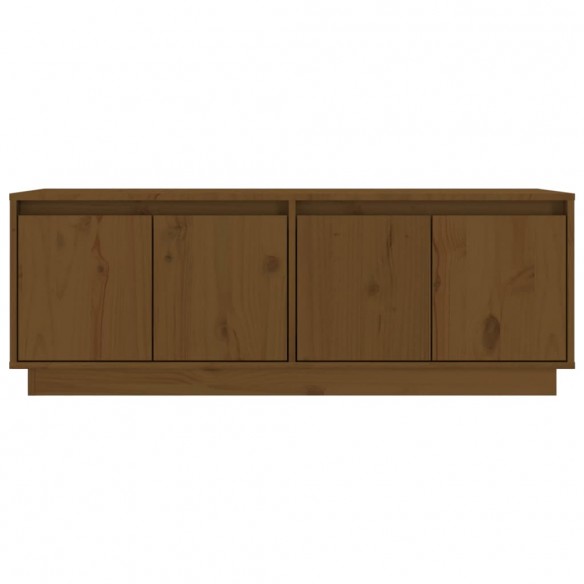 Meuble TV Marron miel 110x34x40 cm Bois de pin massif