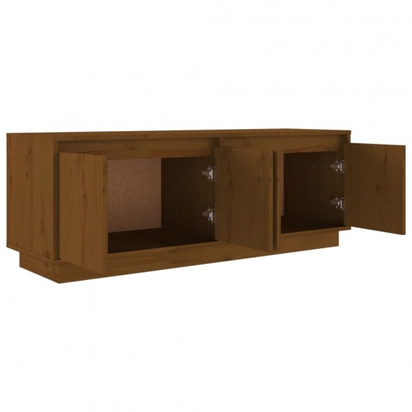 Meuble TV Marron miel 110x34x40 cm Bois de pin massif