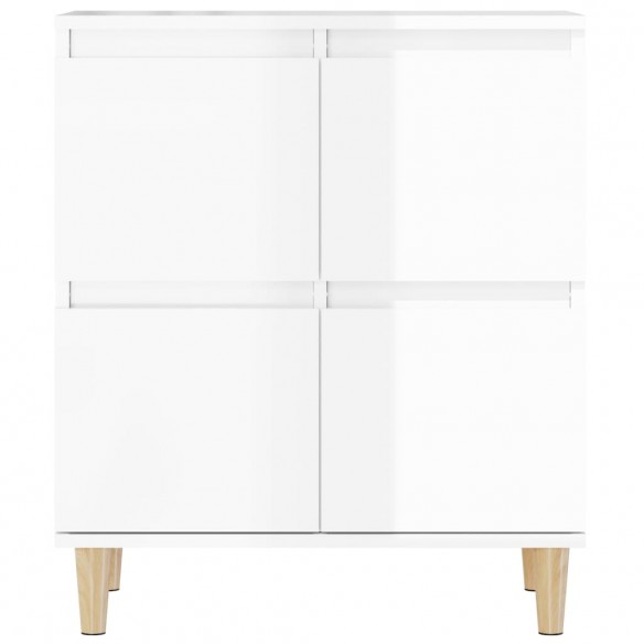 Buffets 2 pcs blanc brillant 60x35x70 cm bois d'ingénierie