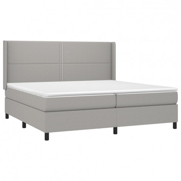 Cadre de lit matelas LED Gris clair 200x200 cm Tissu