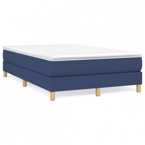 Cadre de lit avec matelas Bleu 120x200 cm Tissu