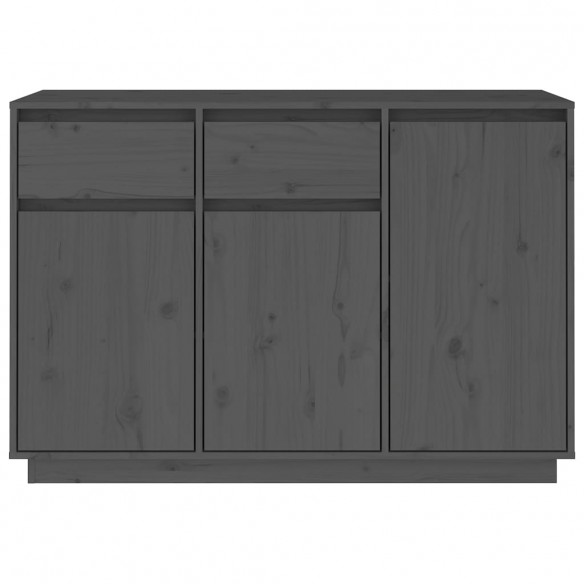 Buffet Gris 110x34x75 cm Bois massif de pin