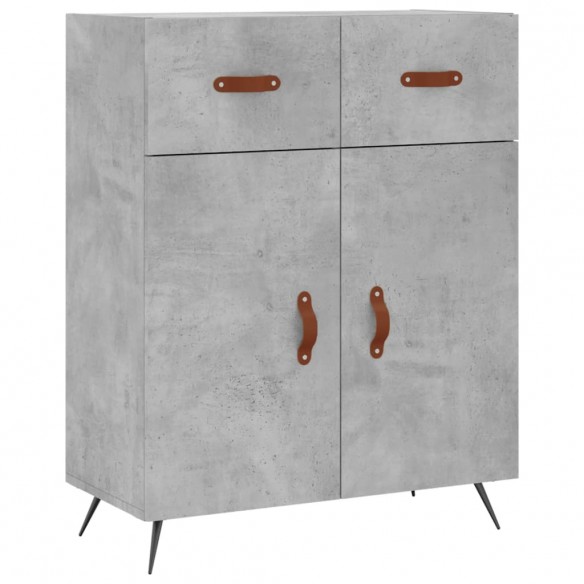 Buffet gris béton 69,5x34x90 cm bois d'ingénierie