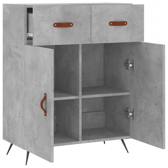 Buffet gris béton 69,5x34x90 cm bois d'ingénierie