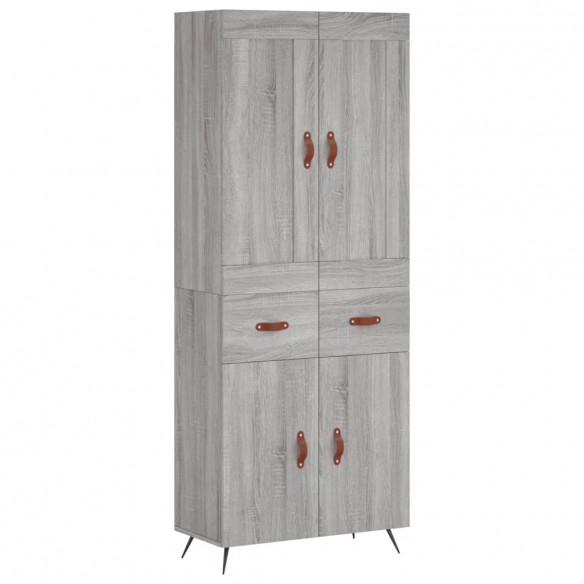 Buffet haut Sonoma gris 69,5x34x180 cm Bois d'ingénierie