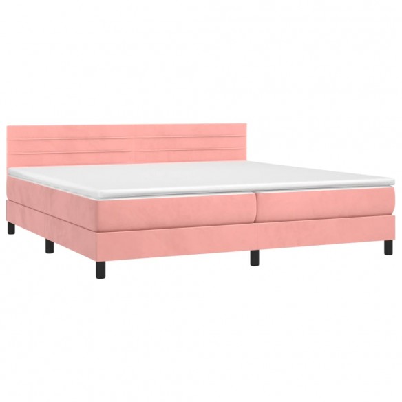 Cadre de lit avec matelas et LED Rose 200x200 cm