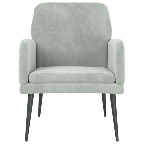 Fauteuil Gris clair 62x79x79 cm Velours