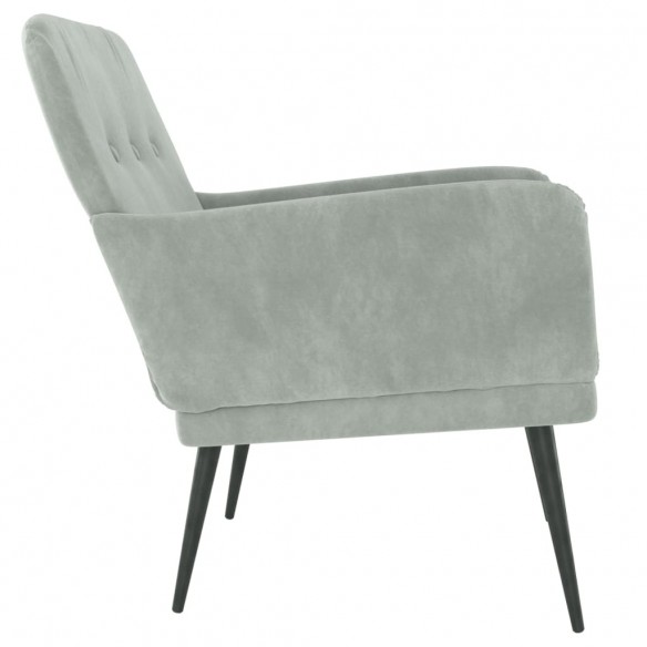 Fauteuil Gris clair 62x79x79 cm Velours