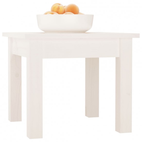 Table basse Blanc 35x35x30 cm Bois massif de pin