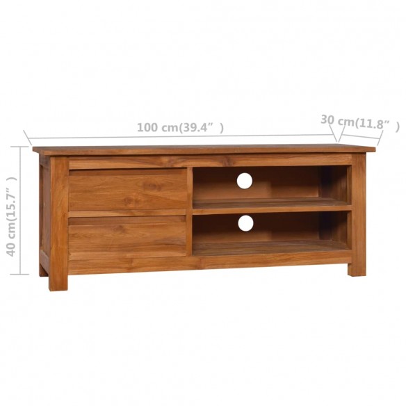 Meuble TV 100x30x40 cm Bois de teck solide