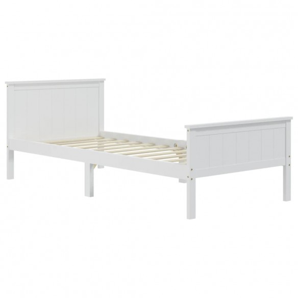 Cadre de lit Blanc Bois de pin massif 100x200 cm