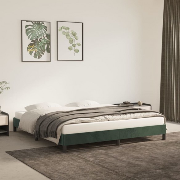 Lit Vert foncé 160x200 cm Velours