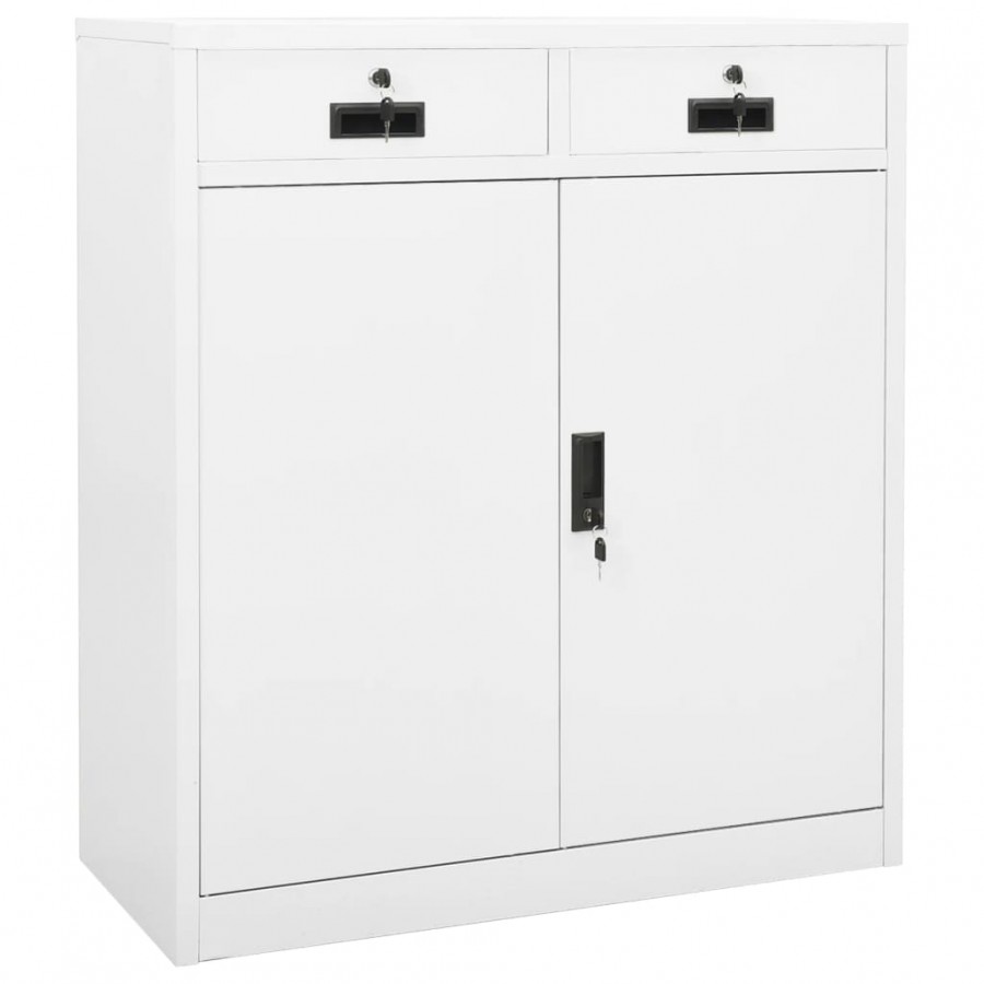 Armoire de bureau Blanc 90x40x102 cm Acier