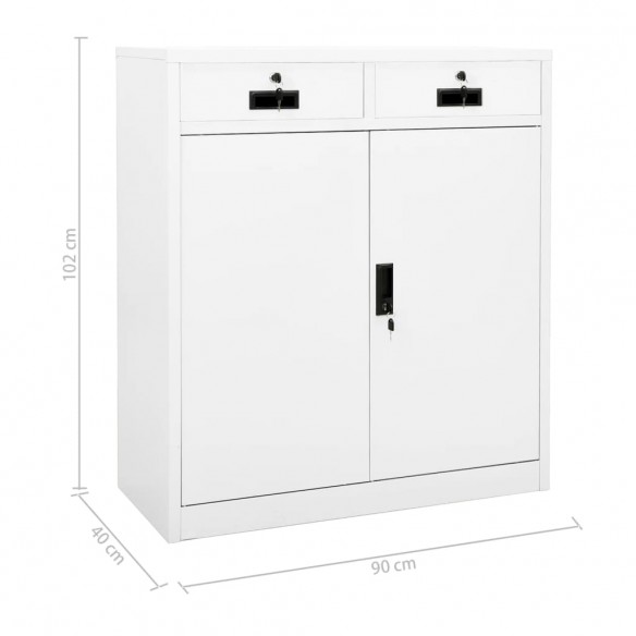 Armoire de bureau Blanc 90x40x102 cm Acier