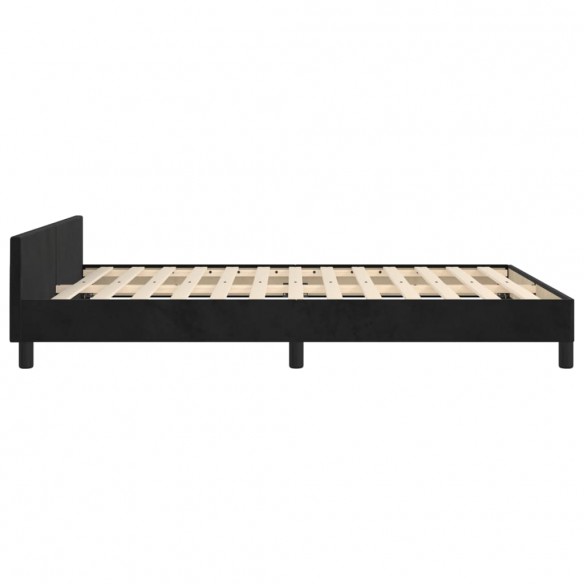Cadre de lit avec tête de lit Noir 140x190 cm Velours