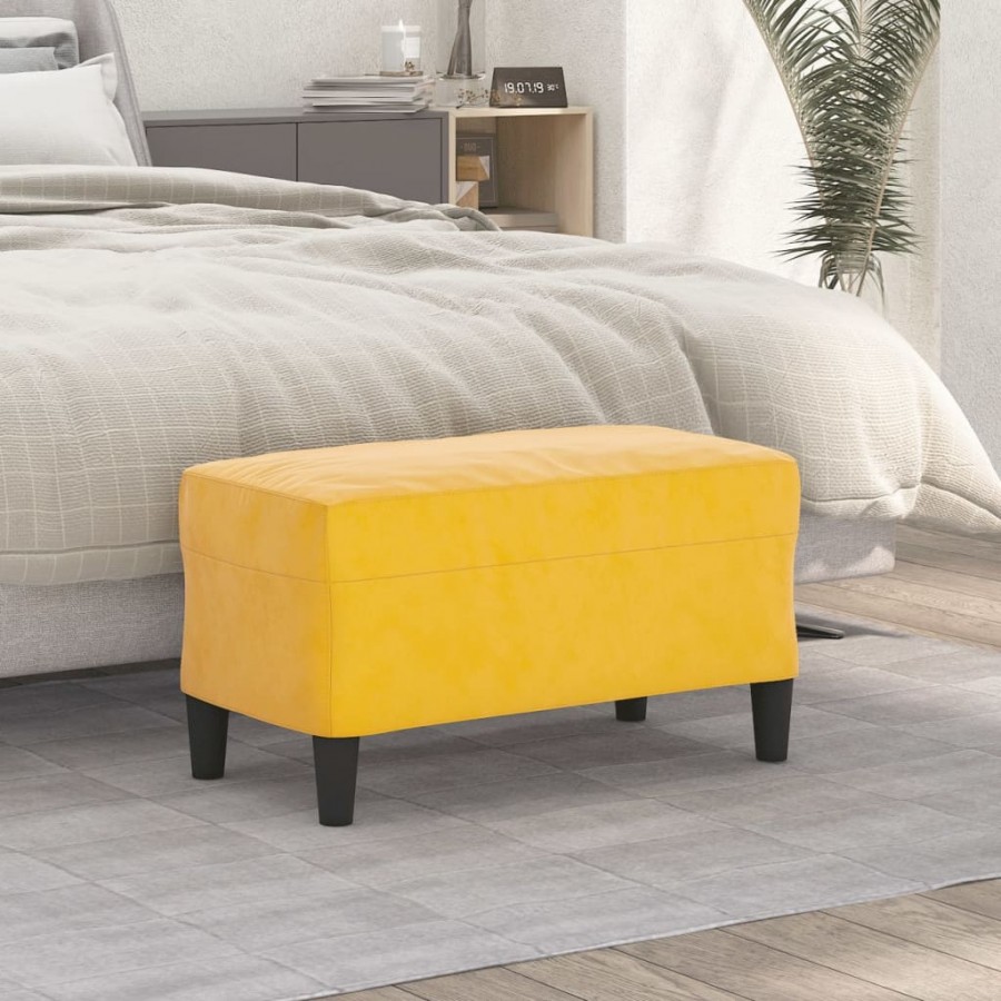 Banc Jaune 70x35x41 cm Velours