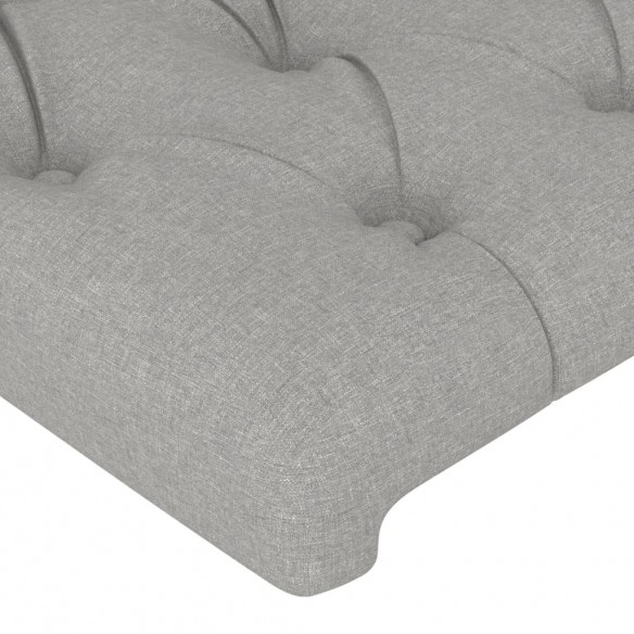 Cadre de lit avec tête de lit Gris clair 140x190 cm Tissu