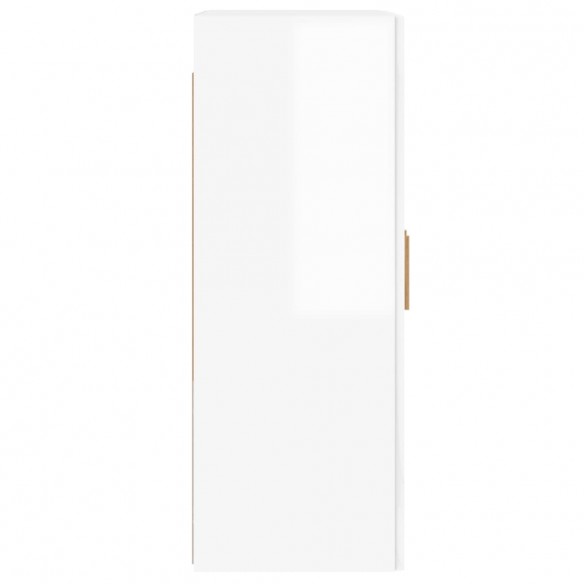 Armoires murales 2 pcs blanc brillant bois d'ingénierie