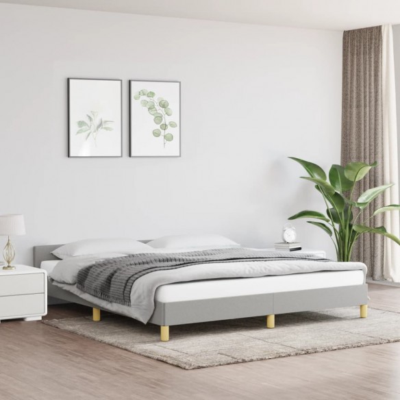 Cadre de lit avec tête de lit Gris clair 180x200 cm