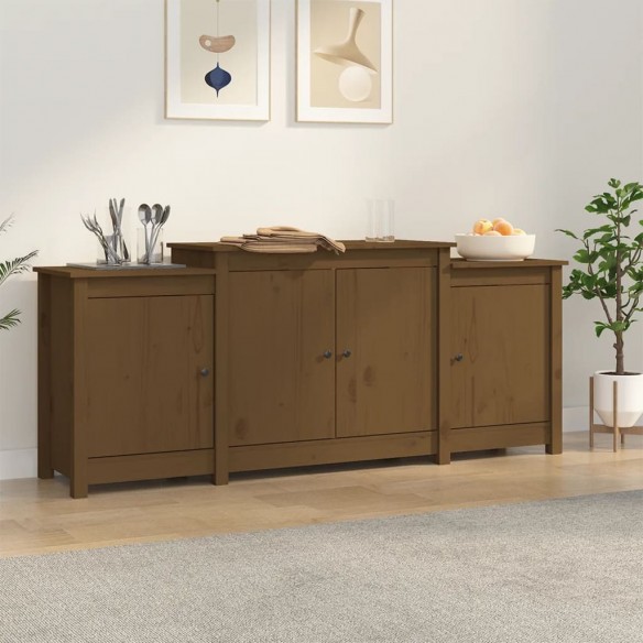 Buffet Marron miel 164x37x68 cm Bois massif de pin