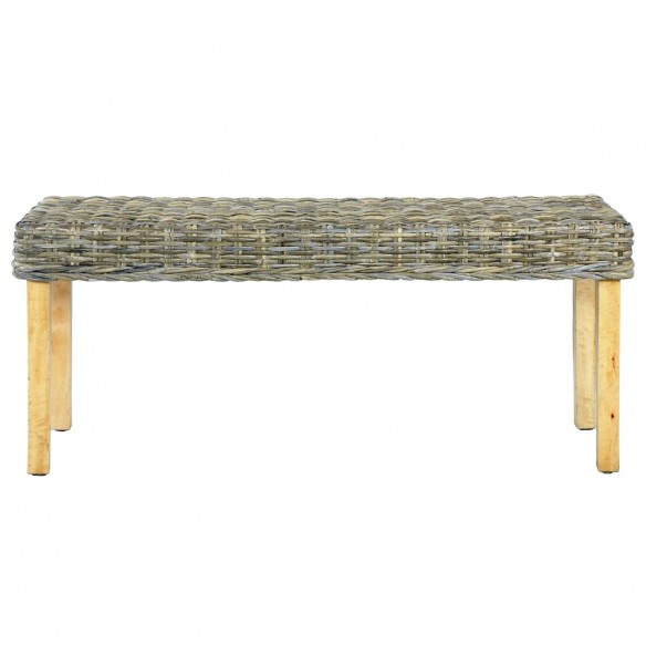 Banc 110 cm Rotin naturel kubu et bois de manguier massif