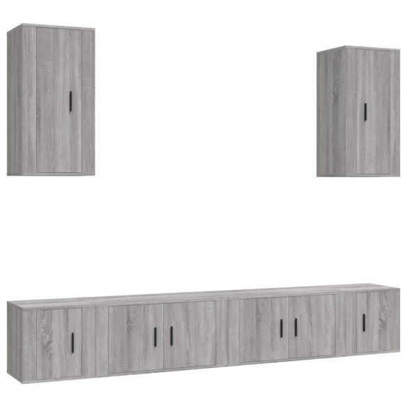 Ensemble de meubles TV 6 pcs Sonoma gris Bois d'ingénierie