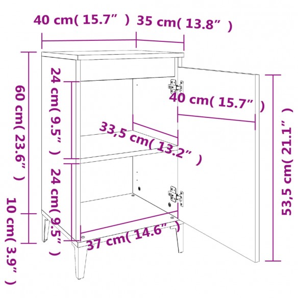 Tables de chevet 2 pcs blanc 40x35x70 cm bois d'ingénierie