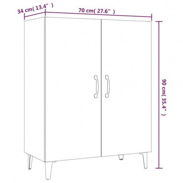 Buffet Chêne marron 70x34x90 cm Bois d'ingénierie