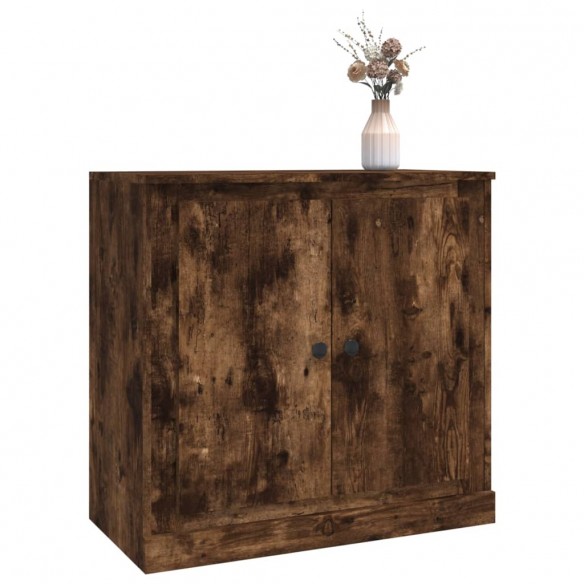 Buffet chêne fumé 70x35,5x67,5 cm bois d'ingénierie