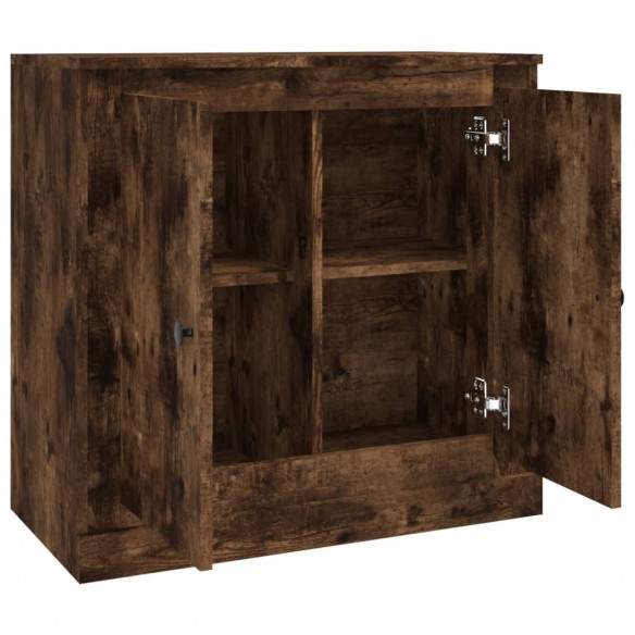 Buffet chêne fumé 70x35,5x67,5 cm bois d'ingénierie