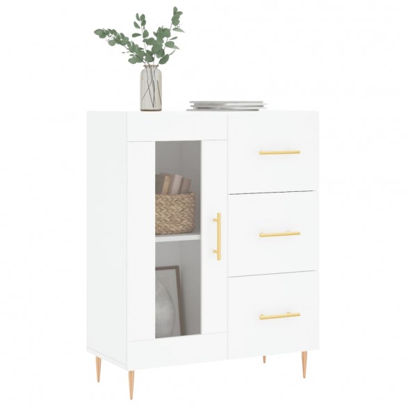 Buffet blanc 69,5x34x90 cm bois d'ingénierie