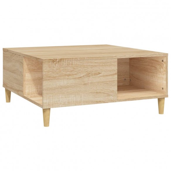 Table basse chêne sonoma 80x80x36,5 cm bois d'ingénierie