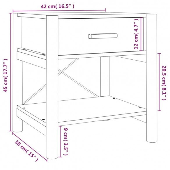 Table de chevet Blanc 42x38x45 cm Bois d’ingénierie