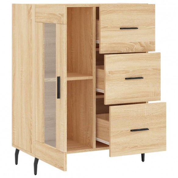 Buffet chêne sonoma 69,5x34x90 cm bois d'ingénierie