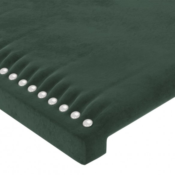 Tête de lit avec oreilles Vert foncé 203x16x118/128 cm Velours