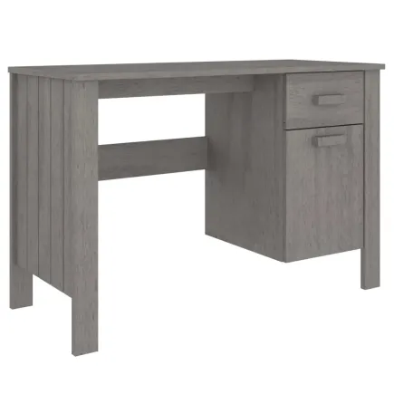 Bureau HAMAR Gris clair 113x50x75 cm Bois massif de pin 2