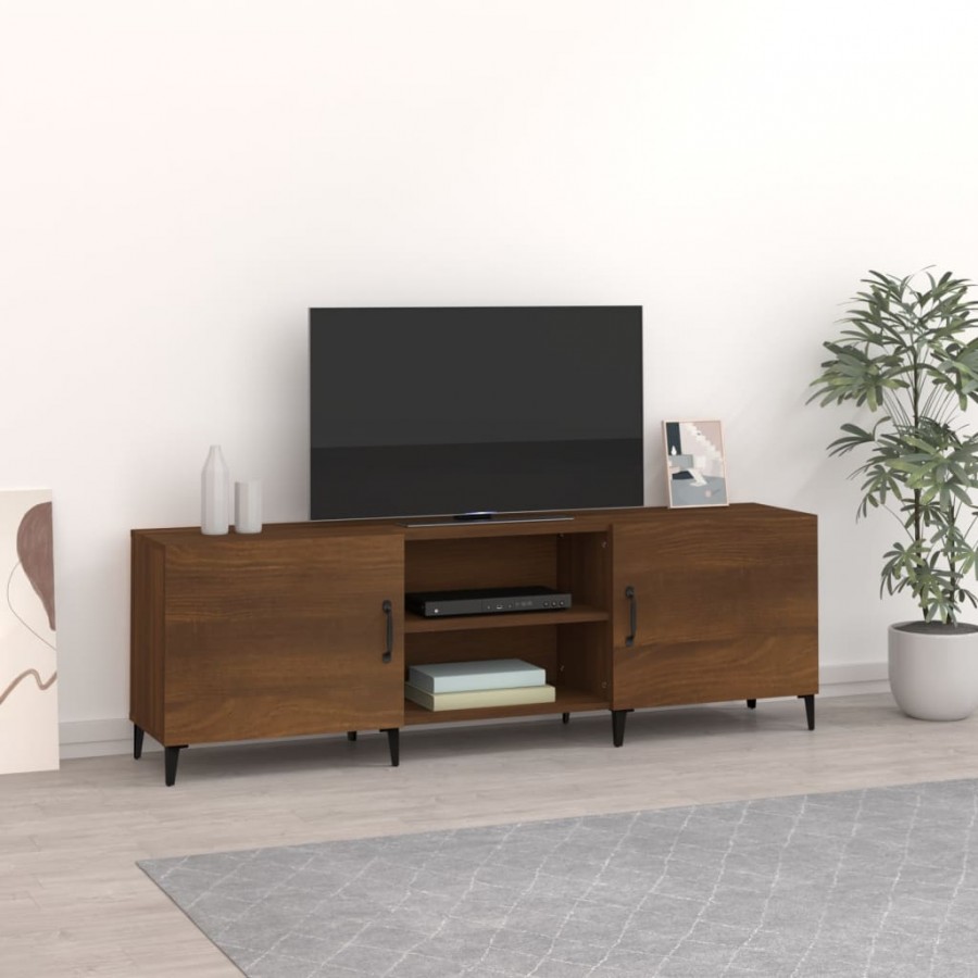 Meuble TV chêne marron 150x30x50 cm bois d'ingénierie