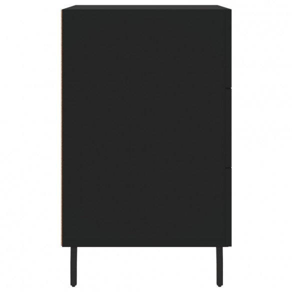 Table de chevet noir 40x40x66 cm bois d'ingénierie