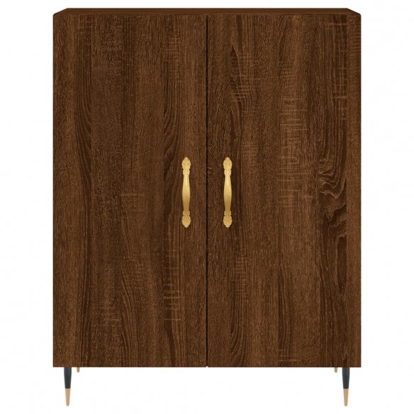 Buffet chêne marron 69,5x34x90 cm bois d'ingénierie